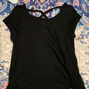 Black v-neck with a cool detail on the back